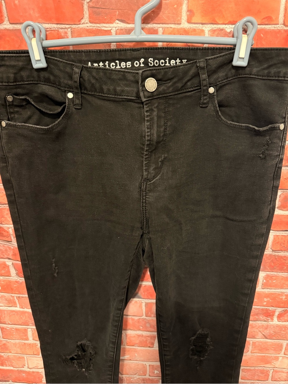 Articles Of Society Black Skinny Ripped Jeans
